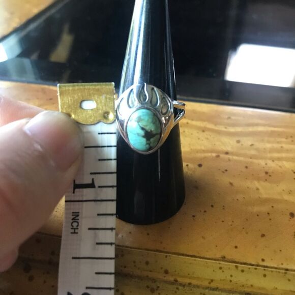 Blue Moon Turquoise Sterling Silver Bear Paw Ring Size 7 - Picture 6 of 9